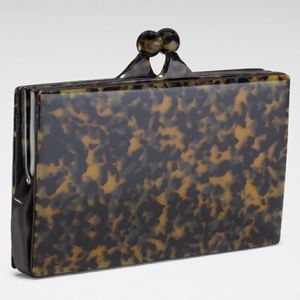 RARE TORY BURCH FRENCH RESIN TORTOISE CLUTCH